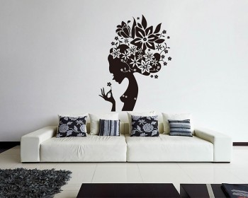 Mysterious Floral Fairy  Decals Modern Wall Art Mysterious Floral Fairy  Decals Modern Wall Art